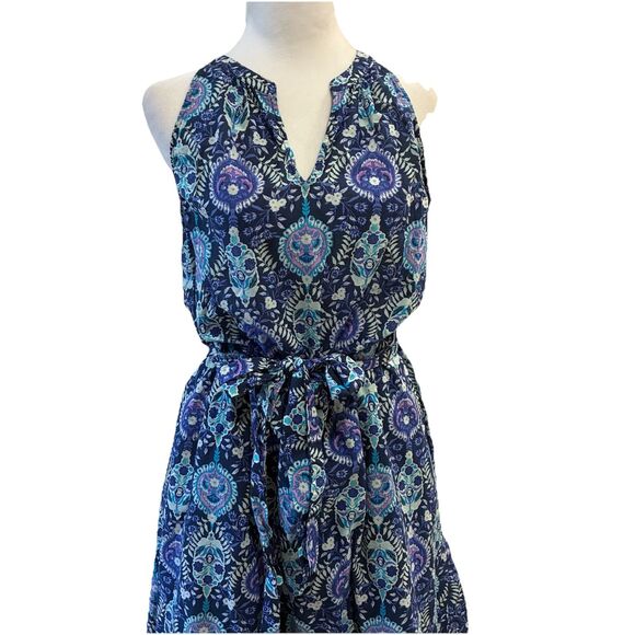 Talbots Women’s Paisley Floral Maxi Dress Size 12P Cottagecore Boho Sleeveless - Picture 2 of 5